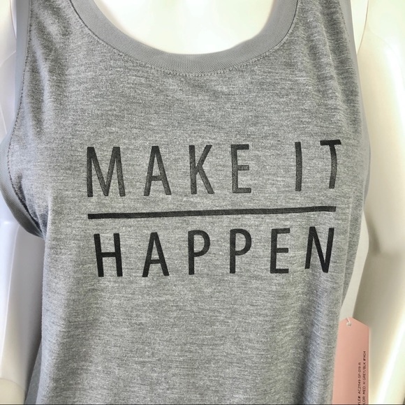 Athletic Tank Top “Make It Happen” Heather Gray - Picture 2 of 6